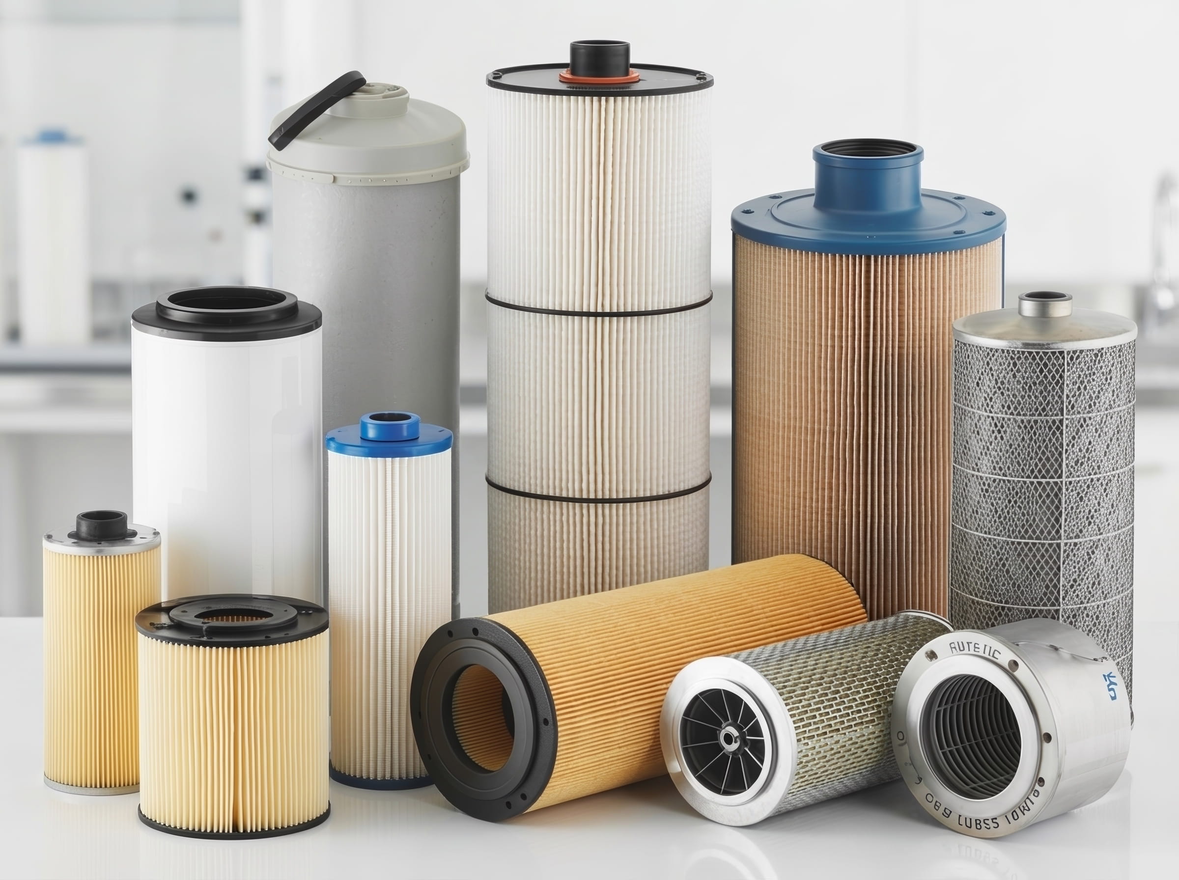 Industrial high flow water filter cartridges PP melt-blown pleated membrane and polyester dust collector air filtration cartridges for European process plants supplied by Alpco Industrial EU